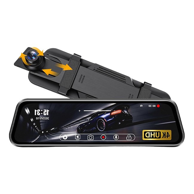 آینه مانیتوردار دو دوربین وای فای دار 2K مدل 120-DR هوشمند