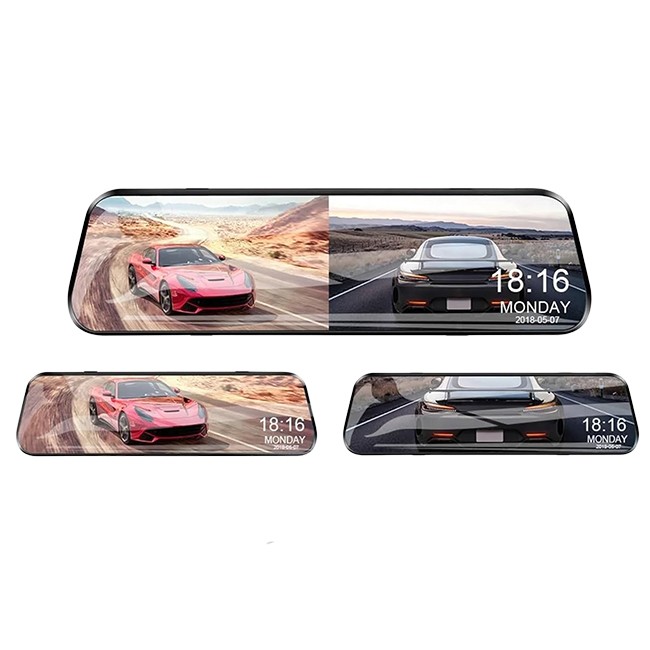 آینه مانیتوردار دو دوربین وای فای دار 2K مدل 120-DR هوشمند