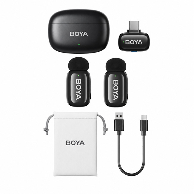 محتویات بسته میکروفون بویا mini 2 USB-C