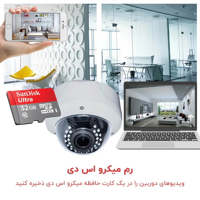پشتیبانی از کارت حافظه میکرو اس دی دوربین مدار بسته Dome SN-502B