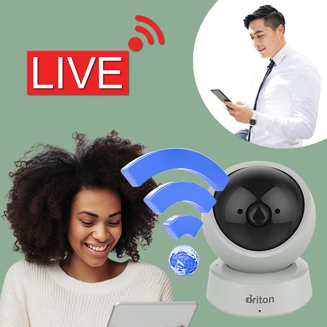 اتصال وای فای دوربین 360 درجه briton مدل briton 2112P8 WIFI بیسیم