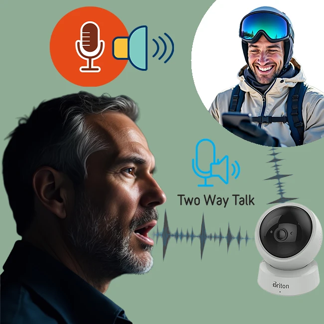 مکالمه ی دوطرفه دوربین 360 درجه برایتون مدل briton 2112P8 WIFI بیسیم