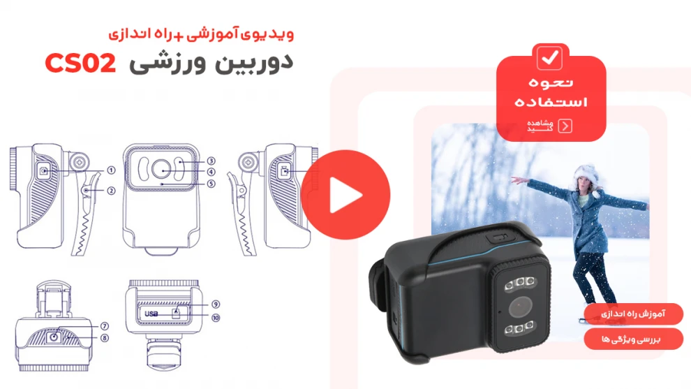 ویدیوی آموزش و طرز استفاده از دوربین ورزشی CS02