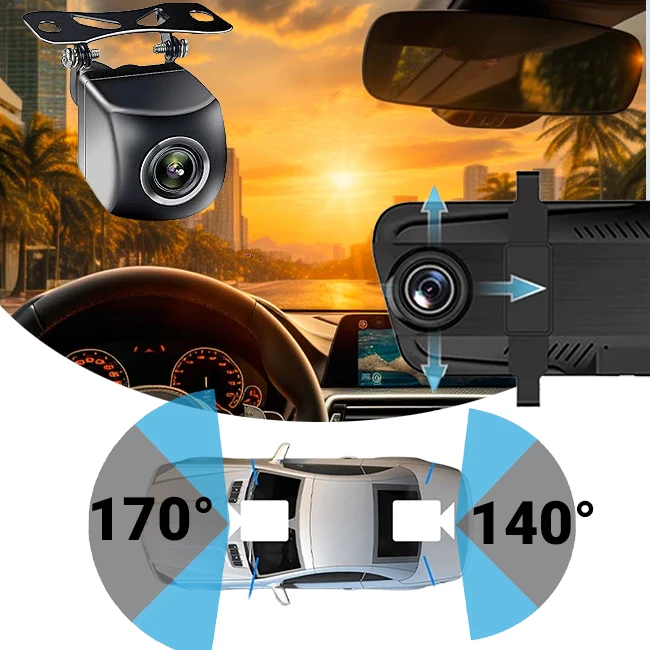 زاویه دید دوربین جلو عقب آینه مانیتوردار دوربین دار dr-120