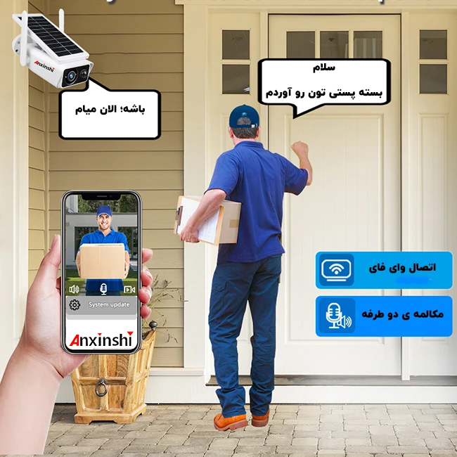 مکالمه صوتی دوطرفه دوربین مداربسته anxinshi ASIH20-PT3403