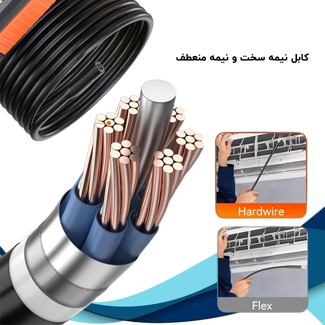 جنس کابل دوربین مانیتور دار شلنگی P100