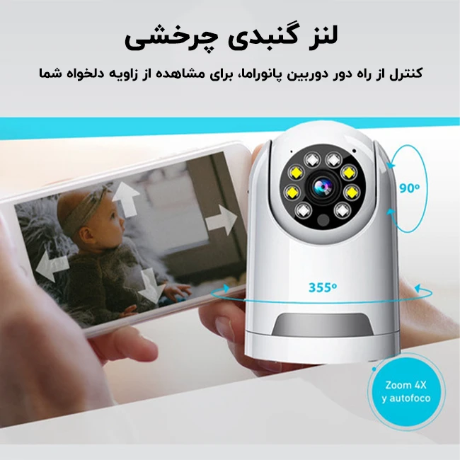 لنز گنبدی چرخشی دوربین پرستار کودک Q23S-F