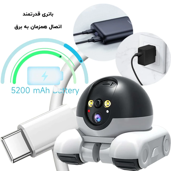 باتری 5200 میلی آمپری دوربین رباتیک هوشمند گشت زن پَت ‌بادی PatrolBuddy