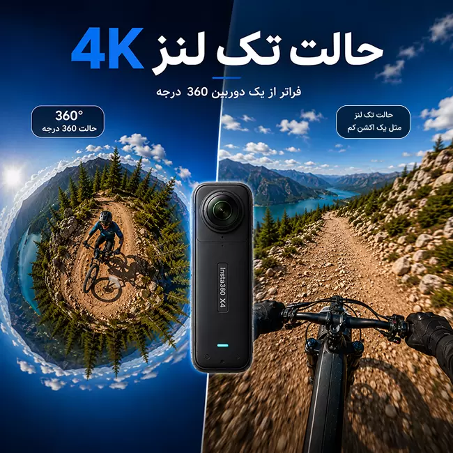 لنز 4K در دوربین Insta360 X4