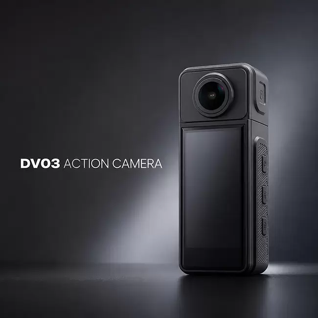 دوربین اکشن انگشتی 4K WiFi مدل DV03 با طراحی جمع وجور و نمایشگر لمسی