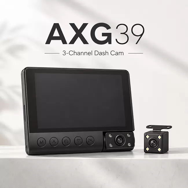 دوربین ثبت وقایع خودرو سه دوربینه AXEL GUARD مدل AXG39 به همراه دوربین عقب