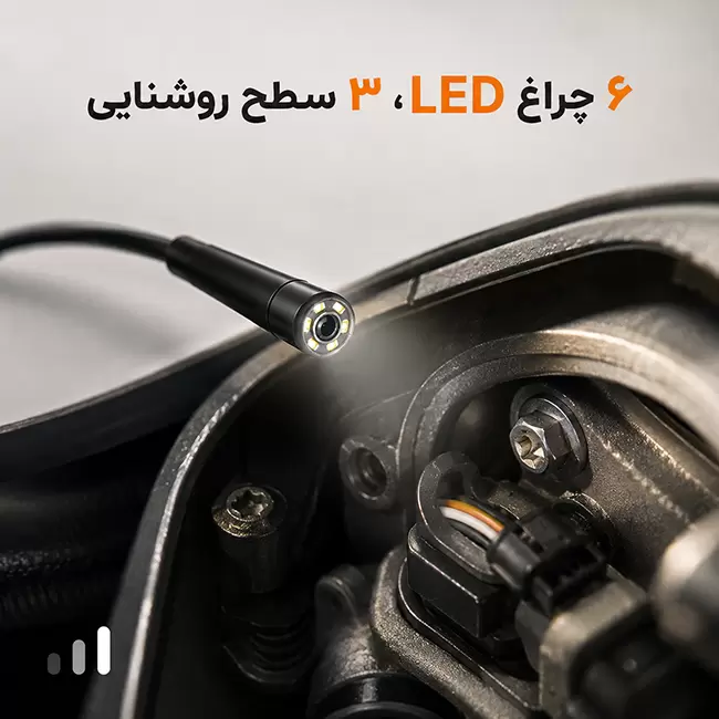 دوربین شلنگی مانیتوردار G41 با ۶ چراغ LED و ۳ سطح روشنایی