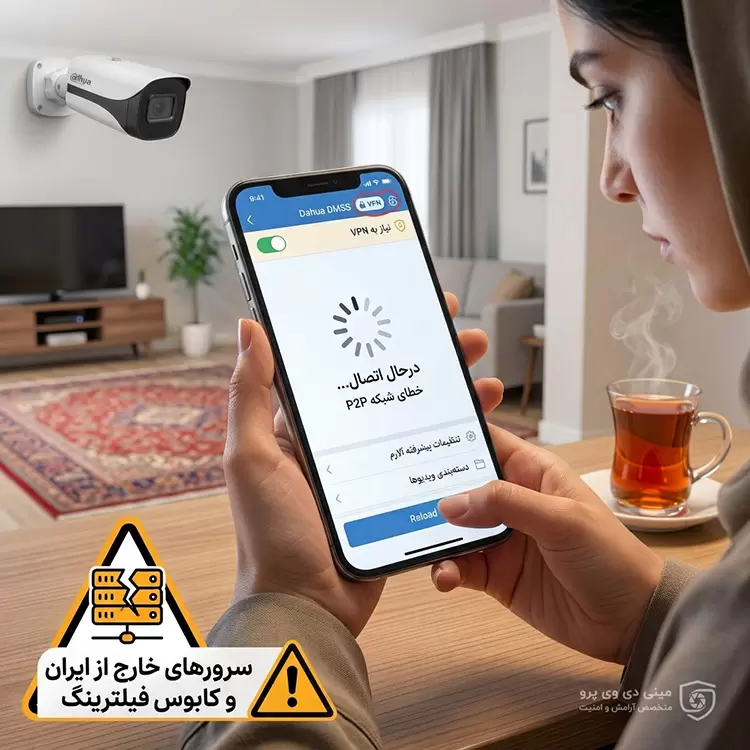 خطای اتصال به شبکه p2p نرم افزار دوربین مداربسته