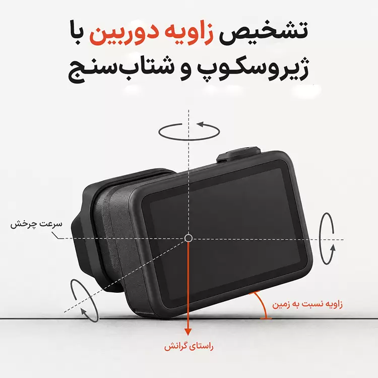تشخیص زاویه دوربین با داده های ژیروسکوپ و شتاب سنج