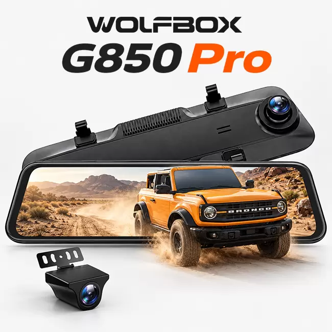 آینه دوربین دار WOLFBOX G850 Pro با دوربین عقب