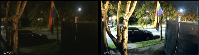 دید در شب دوربین Wyze Cam v3